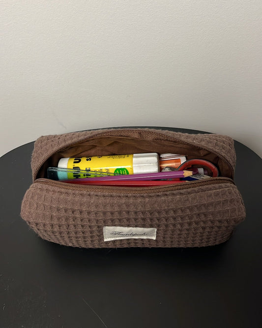 Pencil case "nid marron"