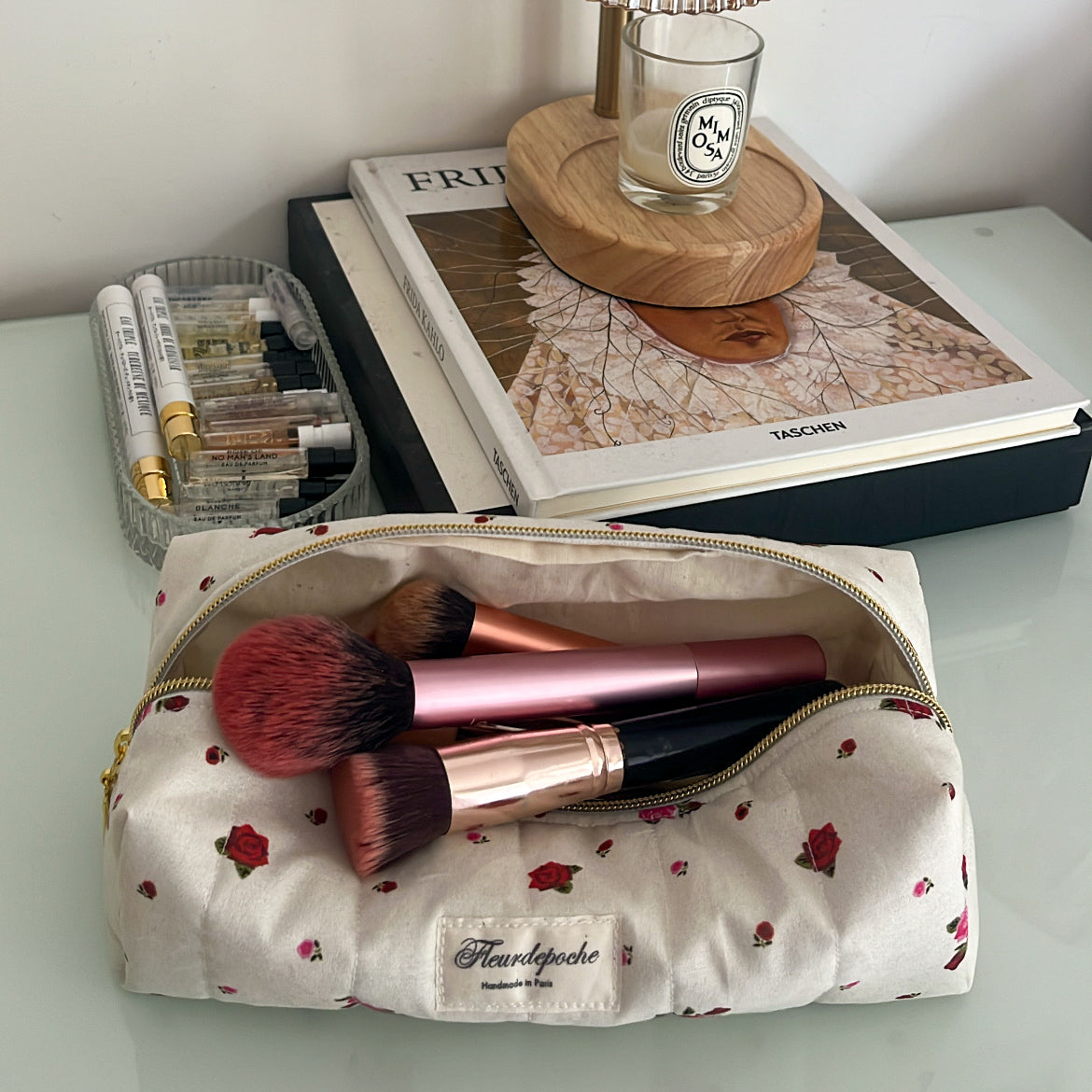 Brush & Pencil case "roses"