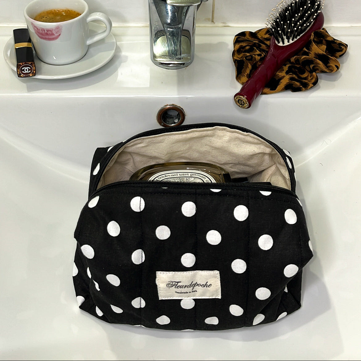 Polka dots noir/crème