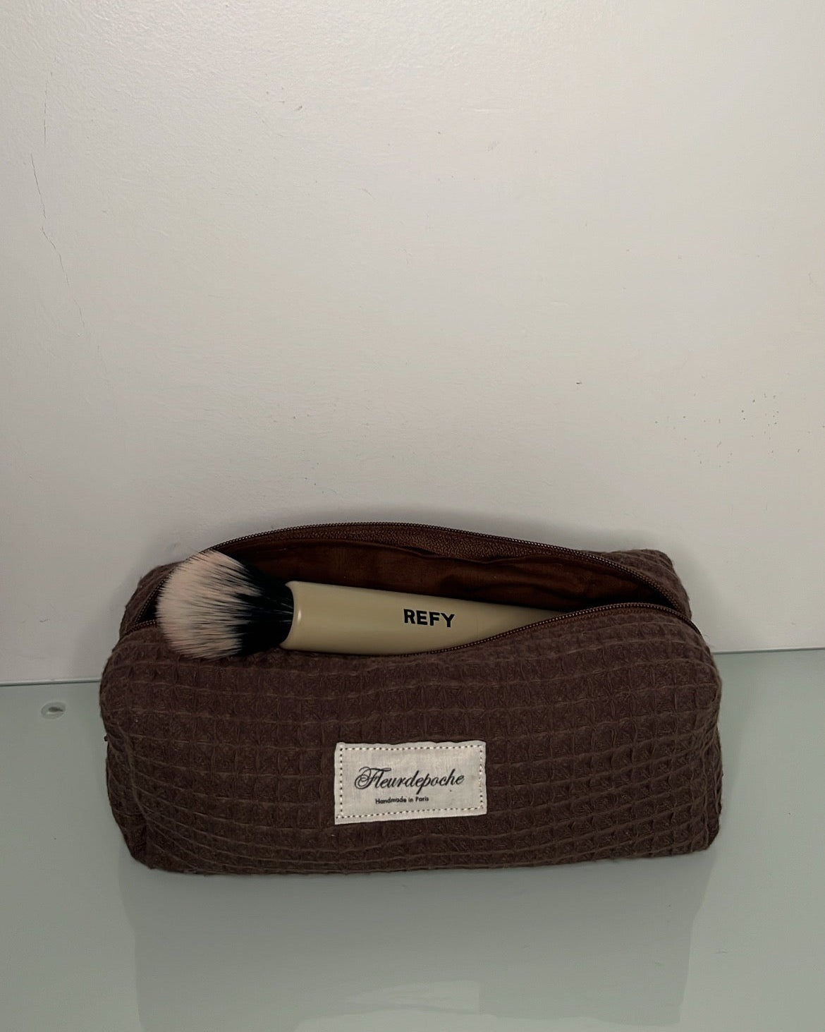 Pencil & brushes case "nid marron"