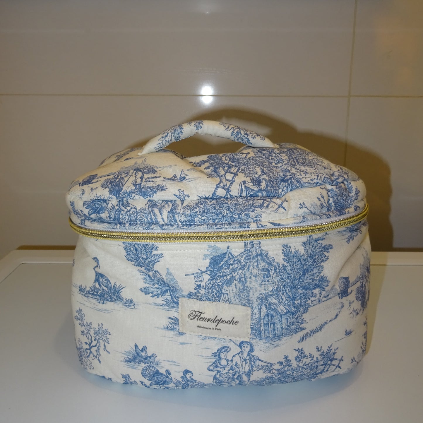 Vanity Toile de Jouy bleu